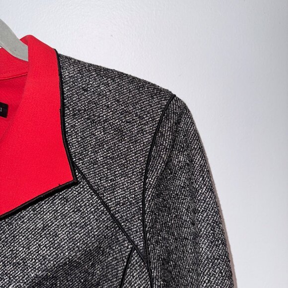 Lafayette 148 New York Womens Wool Blend Blazer Jacket Red & Black Size 8 - Picture 7 of 8